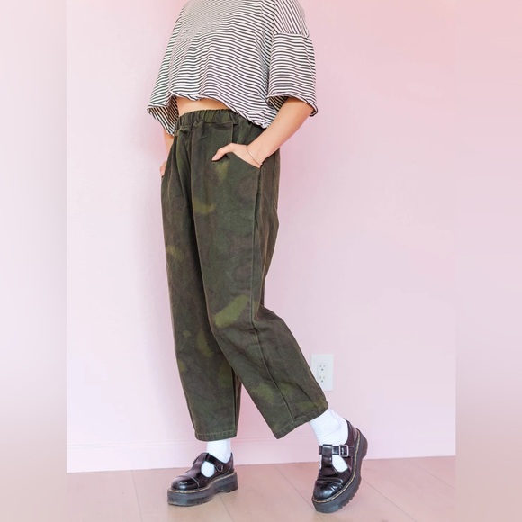 NWOT Nettle Studios | Barrel Pant in Overdyed Camo - Picture 2 of 7